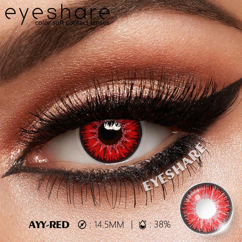 Eyeshare 1 Pair Red Vampire Cosplay Contact Lenses For Eyes Halloween Coser Eye Makeup Lenses Beauty Students