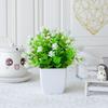 White Artificial Potted Flowers Plastic Fake Flower Bonsai  Indoor Decoration