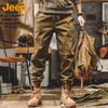 Jeep Мужские осенне-зимние широкие зауженные брюки карго