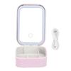 Makeup Bag with LED Mirror Jewelry Storage Box Dimmable Touch Screen Makeup Travel Lighted Case for
