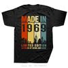55 Year Old Mens Clothing Vintage 1969 Limited Edition Oversized T-shirt Round Neck Fashion Fitness T Shirt Casual Cotton Tshirt