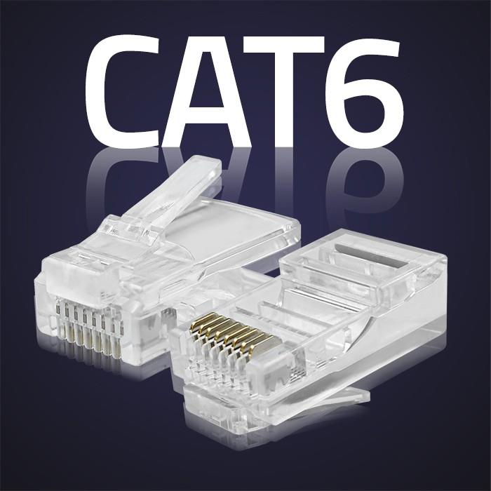 QOLTEC RJ45 modular connector plug | CAT6 | UTP | Gold-plated contacts | 10 pieces
