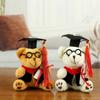 Adorable Graduation Teddy Bear Plush Toy With Glasses And Short Plush Material