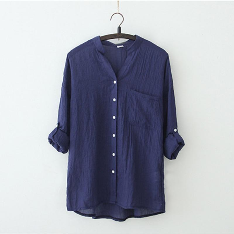 YYFS Женская мода, повседневные весенне-осенние однотонные рубашки-поло с длинным рукавом и принтом, блузки и рубашки