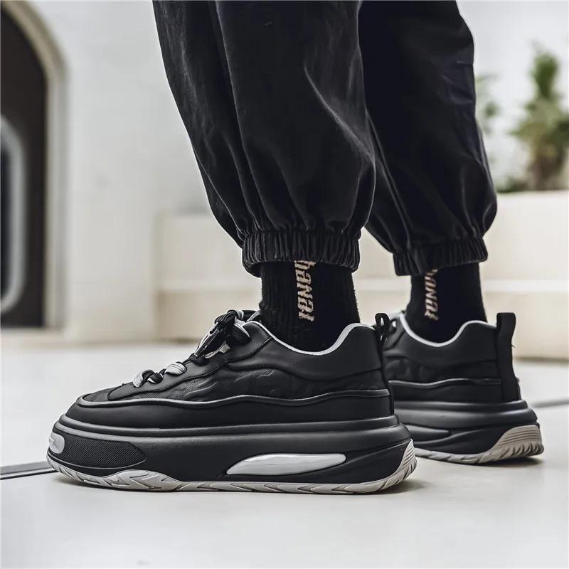 Модные повседневные кроссовки, лоферы, мужские кроссовки для скейтбординга, спорта и отдыха, мягкие и удобные, нескользящие, весна и осень, толстая подошва