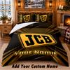 Постельное белье с рисунком JCB, комплект из 3 предметов, с возможностью персонализации имени, простыня и наволочки для домашней спальни