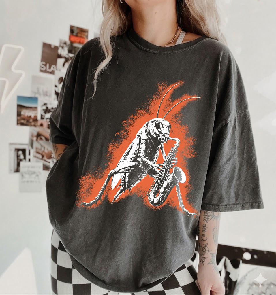 Comfort Colors® Funny Cockroach Shirt, The Last Of The Bugs Tee, Vintage Butterfly Music Graphic Tee