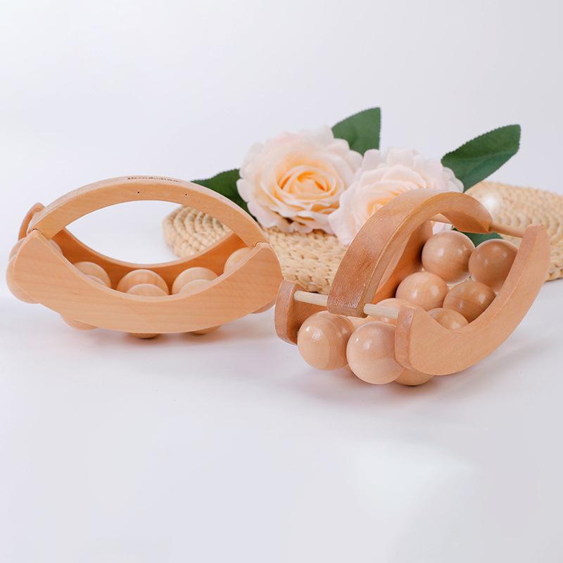 Деревянный терапевтический роликовый массажный инструмент, ручной антицеллюлитный триггерный ролик, лимфодренаж, антицеллюлитный ролик для высвобождения мышц