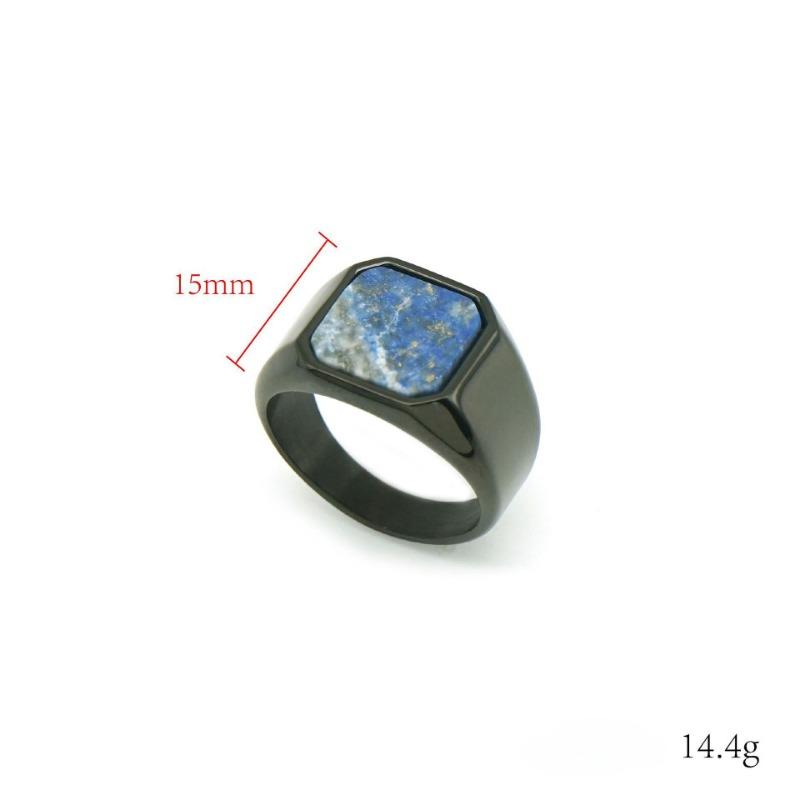 Vintage Viking Titanium Steel Ring for Men Fashion Personality Domineering Rune Set Natural Zirconia Ring Gold Luxury Male Hip Hop Jewellery