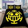 One Piece Logo Pattern Bedding Quilt Set Quilt Cover Pillowcase Home Birthday Gift(1 * duvet cover + 2 * pillowcase, without core)