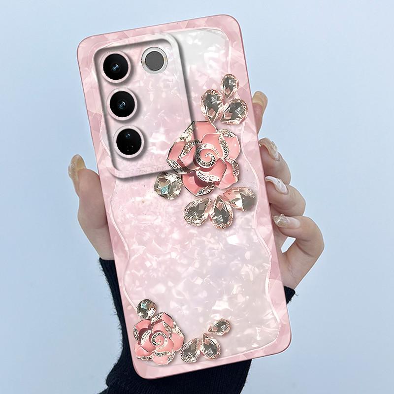 Для телефона VIVO V27 V29 5G Чехол V25E LATAM V27E V29E Крышка Модный Простой Цветок Мягкий Жидкий Силикон Защитный Чехол Fundas
