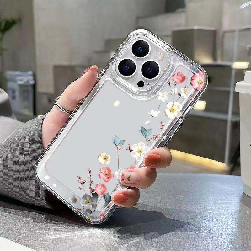 Прозрачный чехол для телефона с цветущей веткой для iPhone 11 12 13 14 15 16 17 Pro Max Air 16E X XS 7 8 Plus Защитный чехол из ТПУ