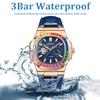 Fashion Colorful Diamond Hollow Wristwatch Automatic Mechanical Men's and Women's Watches Waterproof Leather Watch Men's Clock
