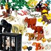 MOC Набор строительных блоков Дикие животные Обезьяна Корова Медведь Орангутан Леопард Змея Верблюд Мини DIY Модель Совместимые Кирпичики Детская Игрушка T19
