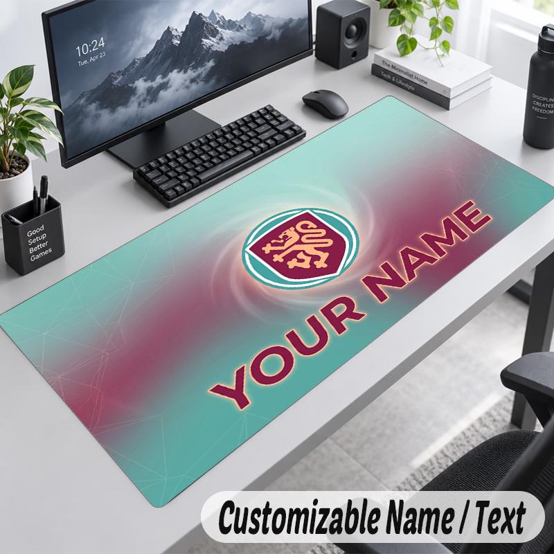 Custom Name Text Mouse Pad Burnley Football Personalized Desk Pad For Work And Gaming