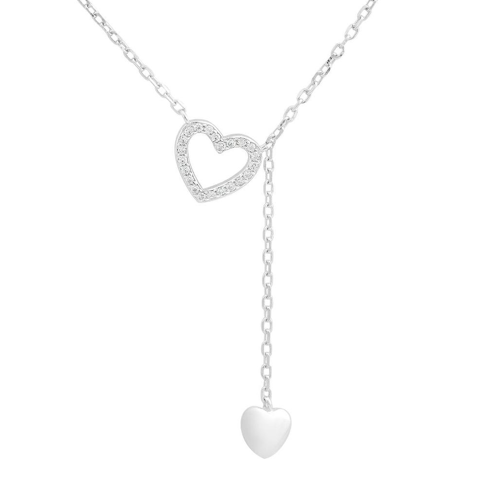 Серебряное колье с фианитами, вес изделия 2,79 гр (2208846)