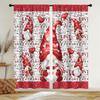 2pcs Red Love Gnome & Heart Printed Curtains, Ideal for Valentine's Day Window Decor, Romantic Home Bedroom Living Room Decor