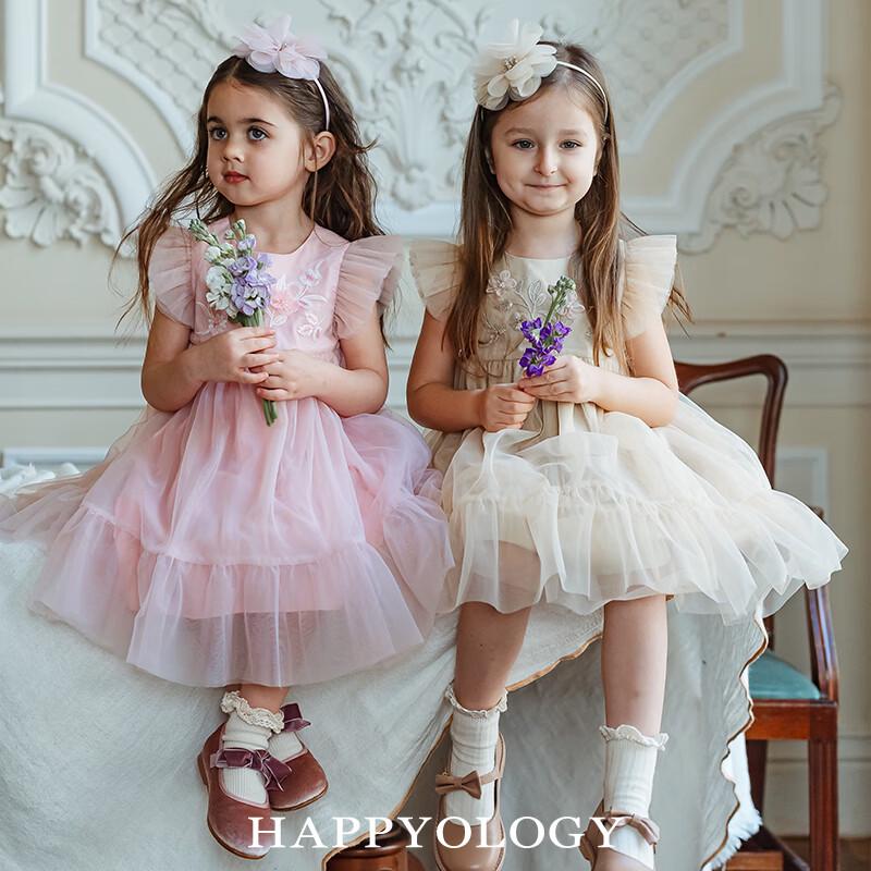 Девочкино платье Happyology с вышивкой, из тюля, с воланами на рукавах