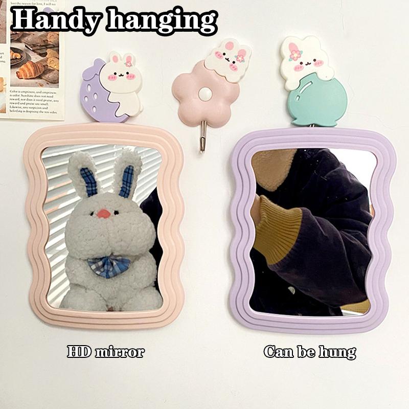 Гофрированное настольное зеркало для макияжа – Однотонное складное и портативное ручное зеркало для повседневного использования