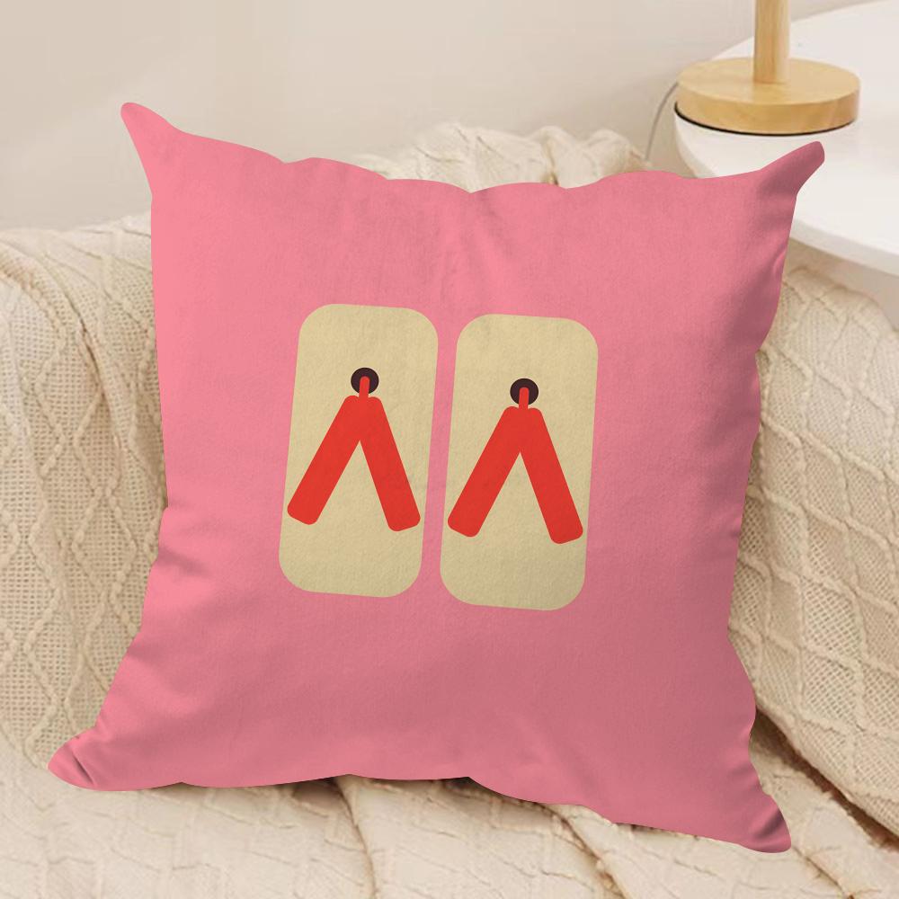 Anime Simple Japan Day Cushion Cover Silky Short Plush DoubleSided Printed Pillow Case for Sofa All Seasons Home Decor Gift