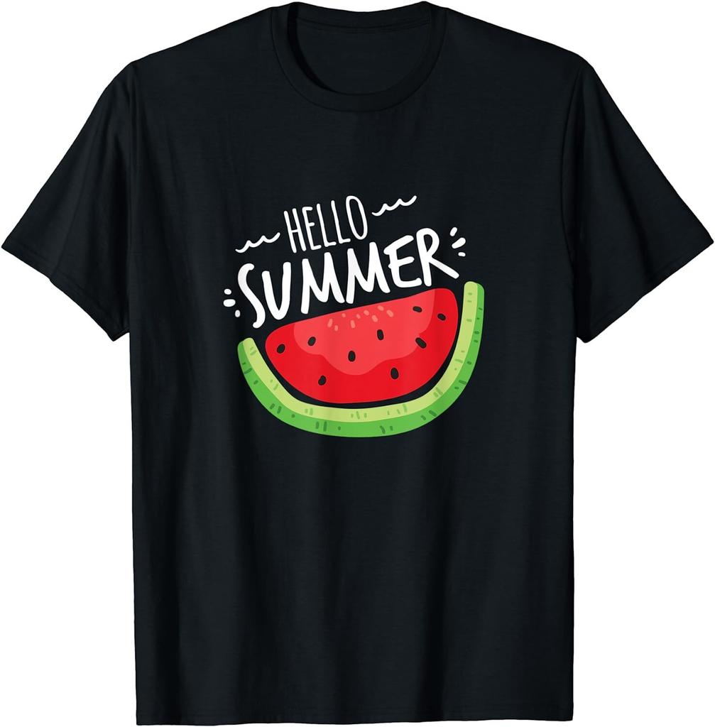 Hello Summer Watermelon Funny Summer Break Gift Unisex T-Shirt
