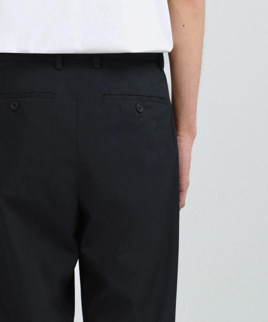 MUSINSA STANDARD [Cooltandard] Real Wide Hidden Banding Slacks [Black]