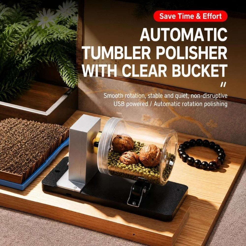 Silent Run Rotary Tumbler Polisher Adjustable Speed Bead Tumbler Polisher For Jewelry Ornament