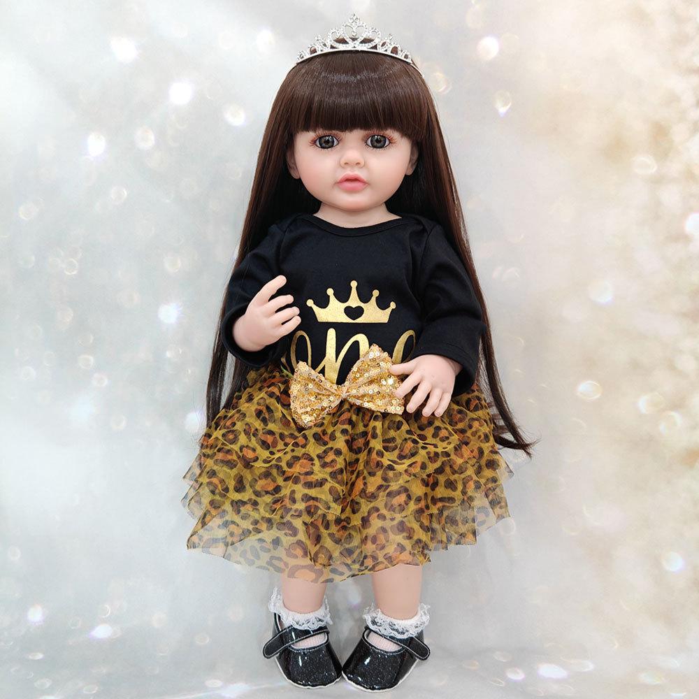 Реалистичная кукла-реборн из мягкого силикона 55 см 22 дюйма с одеждой, магнитной соской, бутылочкой для кормления, набором ручной работы, подарком на день рождения для девочки