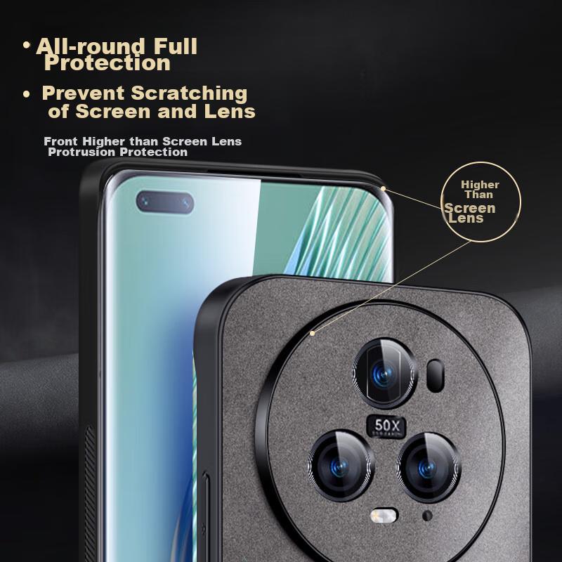 Honor Magic5Pro Phone Case, Huawei HONOR Magic5Pro Protective Cover, Shockproof Lens Full Protection Soft, Luxury Outer Casen, Gray Color
