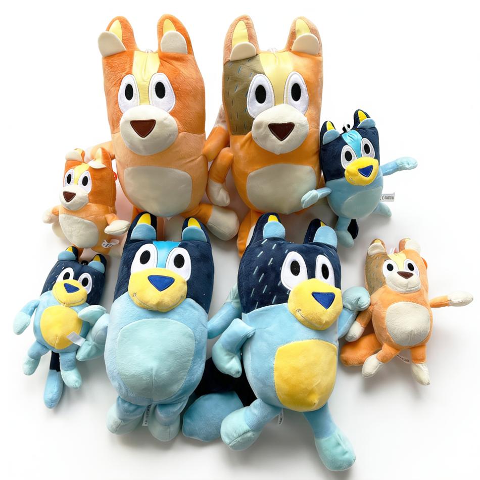 Оригинальная плюшевая игрушка Bluey Собака Бинго Семья Мультяшная собака Мягкие набивные животные Куклы Подарки на день рождения Семья Блу-И Бинго