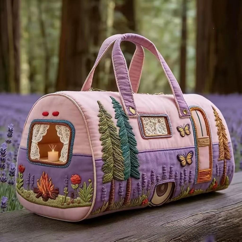 Short Distance Bus 3d Digital Sponge Print Travel Bag With Polyester Fabric For Leisure Travel