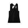 Fall and Winter New Women's Clothing French Design Sleeveless Halter Gold Inlay and Bow Tie Tops 4938106