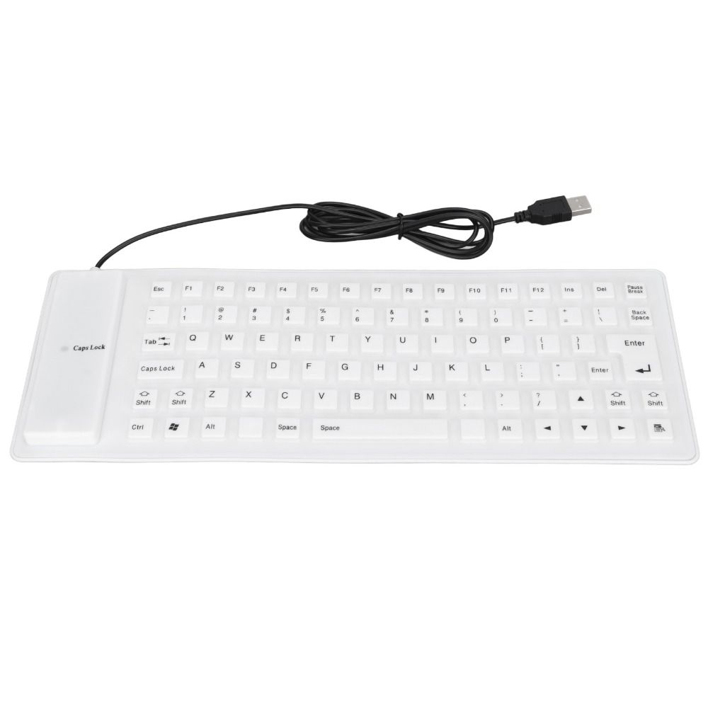 Silent Keys USB Wired Keyboard Waterproof Roll-up Keyboard Silicone Keyboard Travel Office