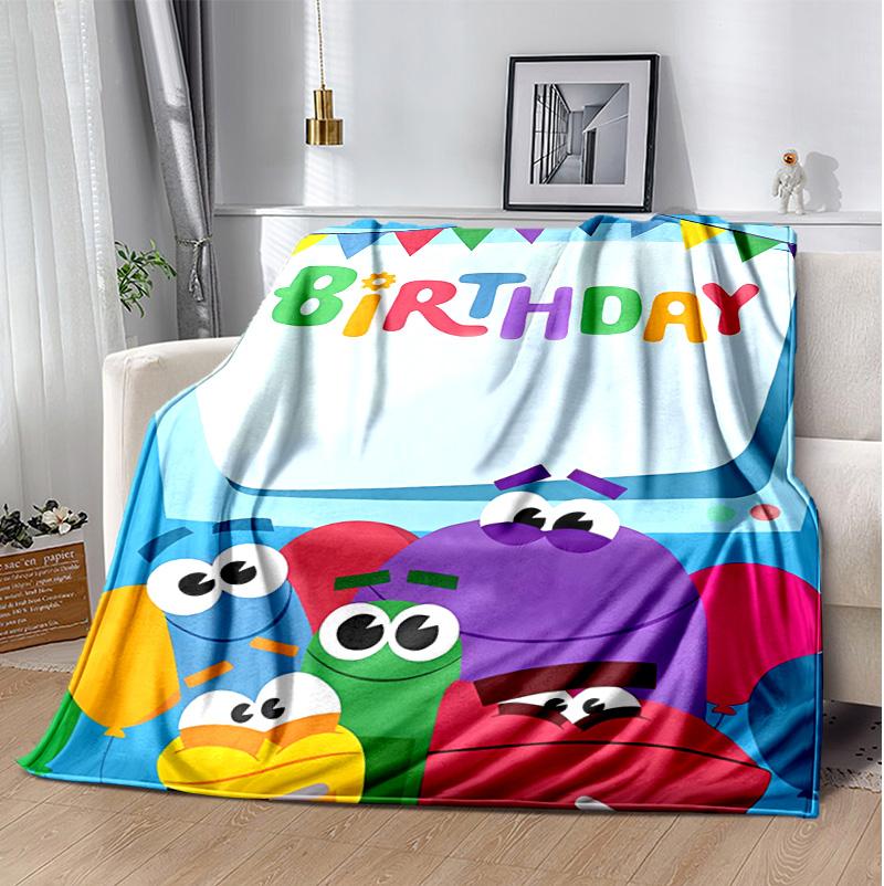 Ask Storybots Flannel Blanket Soft Warm All-Season Throw, Design for Camping, Car Travel, Hiking Sofa, Bed, Office Perfect Gift for Parties