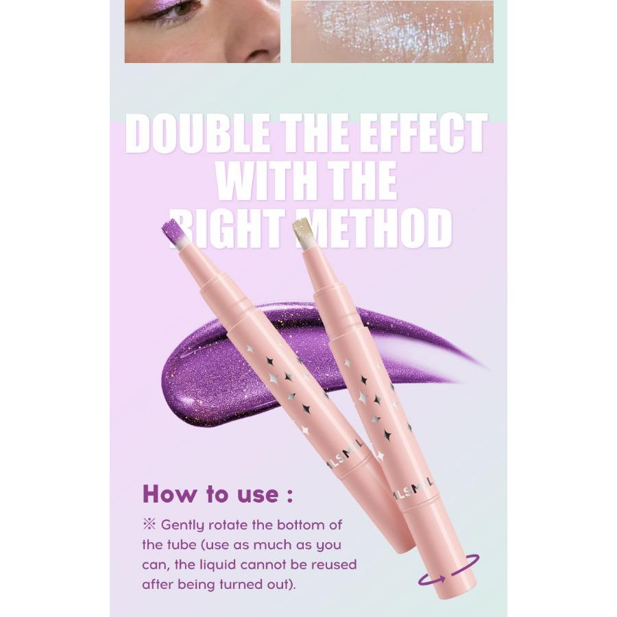 MLSMILE 8-цветная перламутровая кисть для жидких теней для век с мягкой щетиной. Бриллиантовые глянцевые жидкие тени для век, вращающиеся, многофункциональное использование.