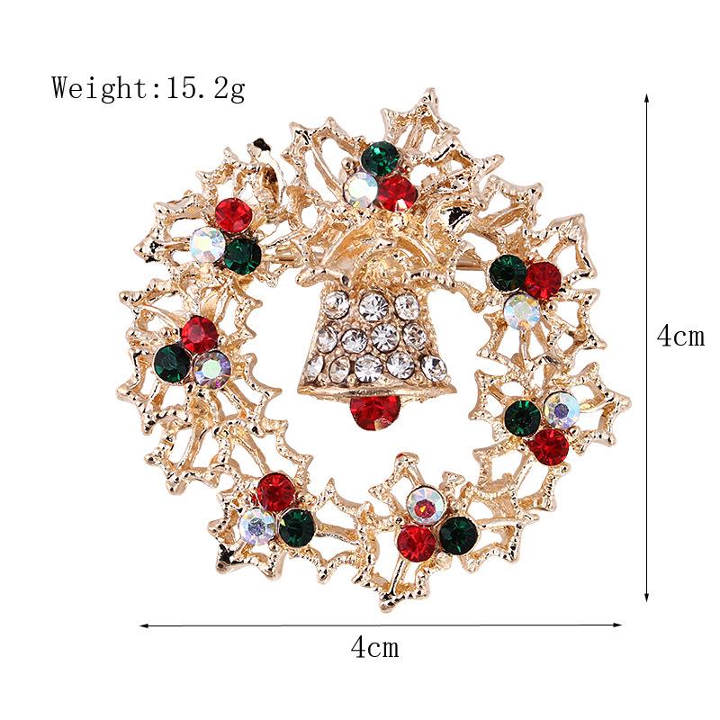 Европейская и американская рождественская брошь Lanhao: Дерево, обувь, Санта, лось, венок, снежинка, колокольчик для женщин