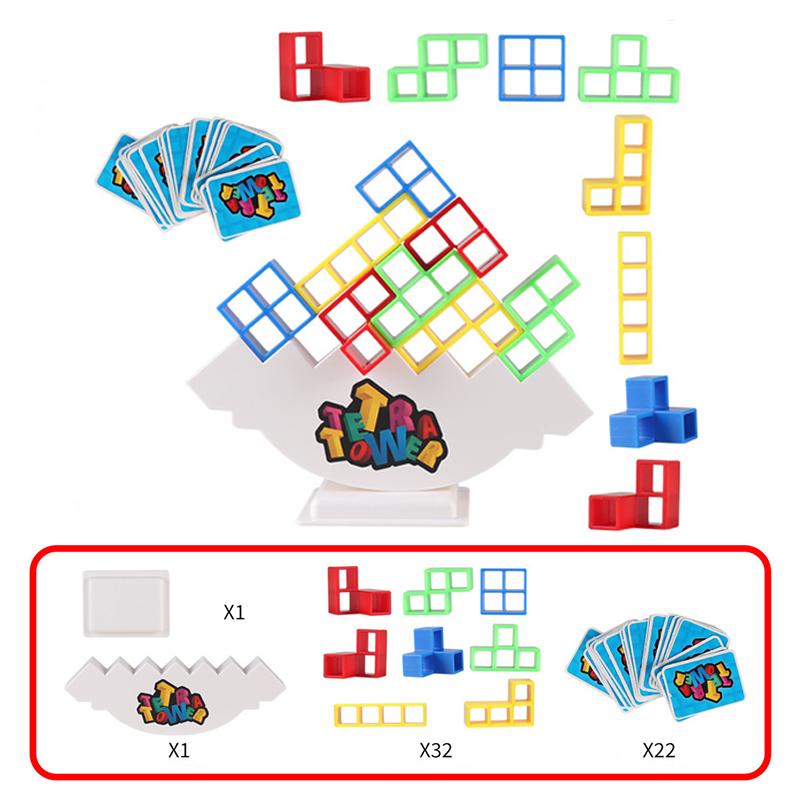 Tetra Tower Balance Stacking Blocks Game Building Block Brick Desktop Toy Board Games 2 Players Family Party Fun Game Kid Gift