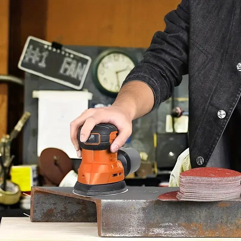 Набор из 60 треугольных шлифовальных дисков для шлифовальных машин - красный пух, дизайн с 6 отверстиями для деревообработки и полировки металла, включает зернистость 60/80/120/180/240/320