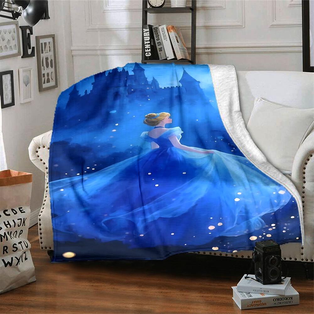 1pc castle blue blanket Lightweight Flannel Throw for Sofa Bed Travel Camping Livingroom Office Couch Chair