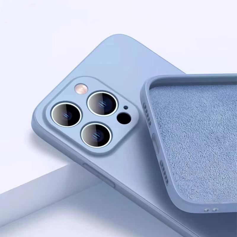 Роскошный жидкий силиконовый чехол для iPhone 16 15 13 12 11 14 Pro Max 15 Plus XR XS однотонный защитный чехол от падений и столкновений