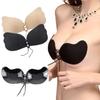 Women Silicone Nipper Covers Invisible Strapless Adhesive Stick Bra Front Lace Up Push Up Bras Backless Seamless Underwear