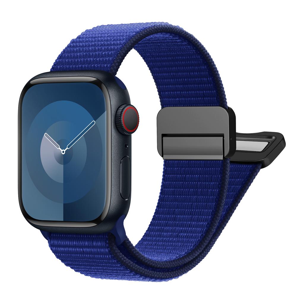 Nylon Loop Strap for Apple watch band 40mm 45mm 44mm 49mm 41mm 38mm 42mm Magnetic bracelet iWatch series 9 8 7 6 5 3 ultra 2 se