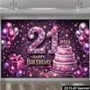 2D 60th Birthday Backdrop for Women with Red Roses and Sparkles Photography Background