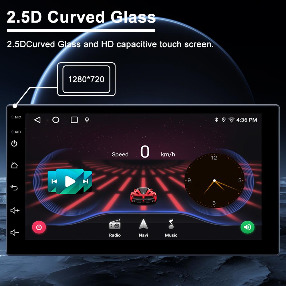 Reakosound 1 Din Регулируемая универсальная автомобильная стереосистема Радио Android 7-дюймовый сенсорный экран FM GPS навигация Apple Carplay Android-auto