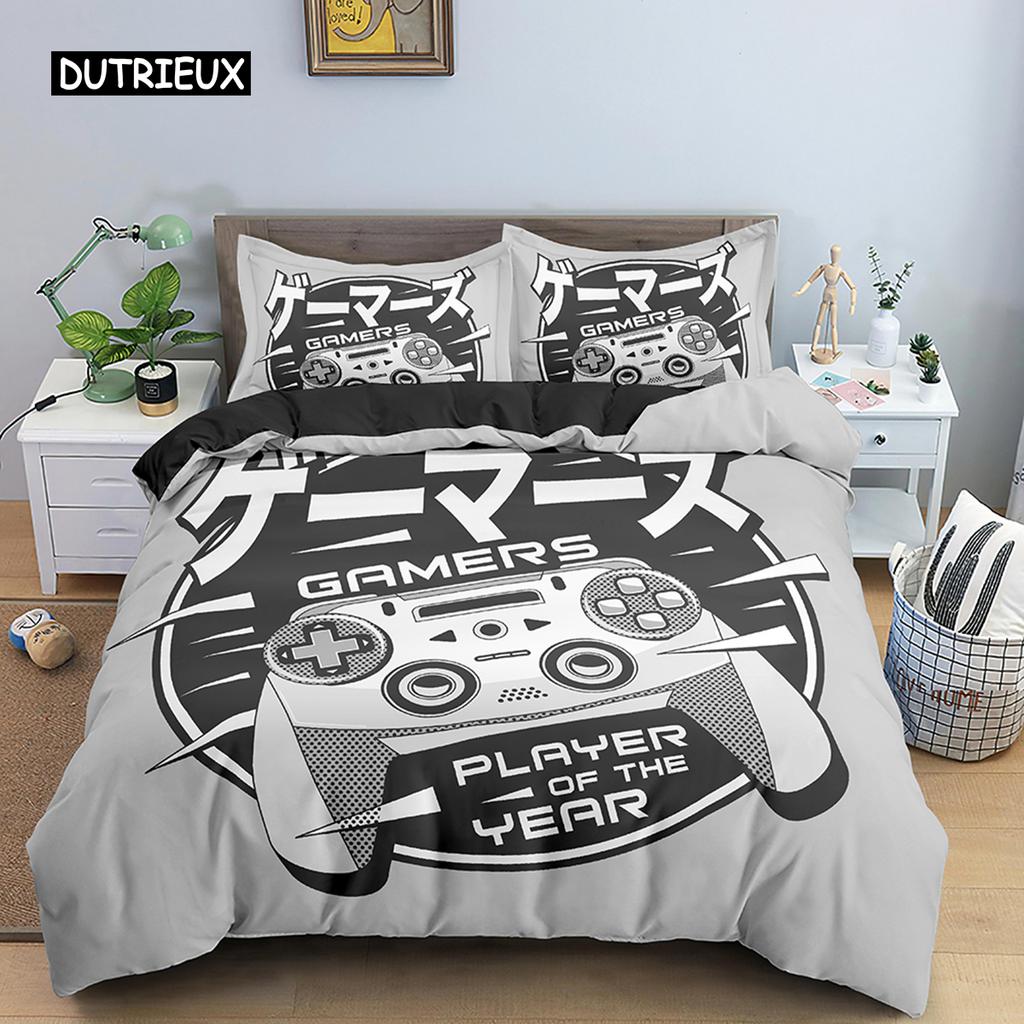 Игровой постельный комплект Роскошный Ретро Игровой джойстик Пододеяльник Квин Подросток Мальчик Девочка Полиэстер Принт геймпада Покрывала 2/3 шт