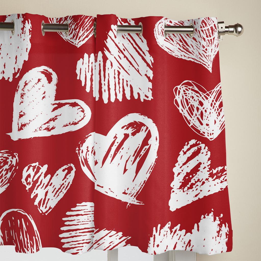 День святого Валентина Любовь Нарисованные вручную оконные шторы для гостиной, спальни, современные кухонные шторы, занавески