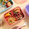 Dopamine Color Lunch Box for Students Office Workers, Microwave Safe Bento Box with Tableware, Portable Compartment Food Storage