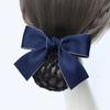 For Female Nurse Headwear Hotel Ponytail Clip Korean Bun Snood Bow Spring Clip Hairgrips Cover Net