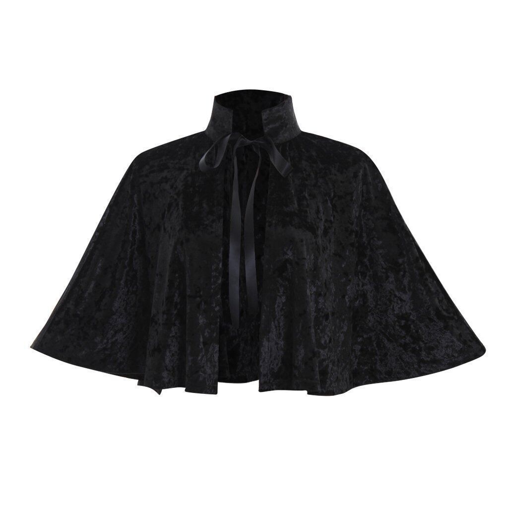 Medieval Vampire Knight Cape With Velvet Fabric For Cosplay Halloween Fancy Dress