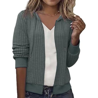 Женский модный повседневный кардиган-жакет однотонного цвета с длинными рукавами